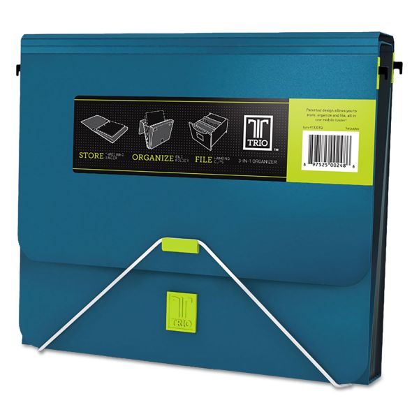 SAM10130 Samsill TRIO 3-in-1 Binder Organizer, 11 x 8 1/2, 1" Capacity, Turquoise