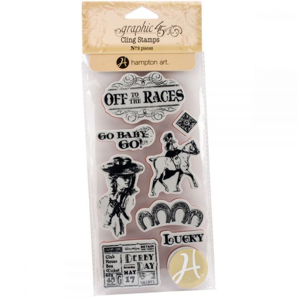 NOTM433362 Graphic 45 Off To The Races Cling Stamps