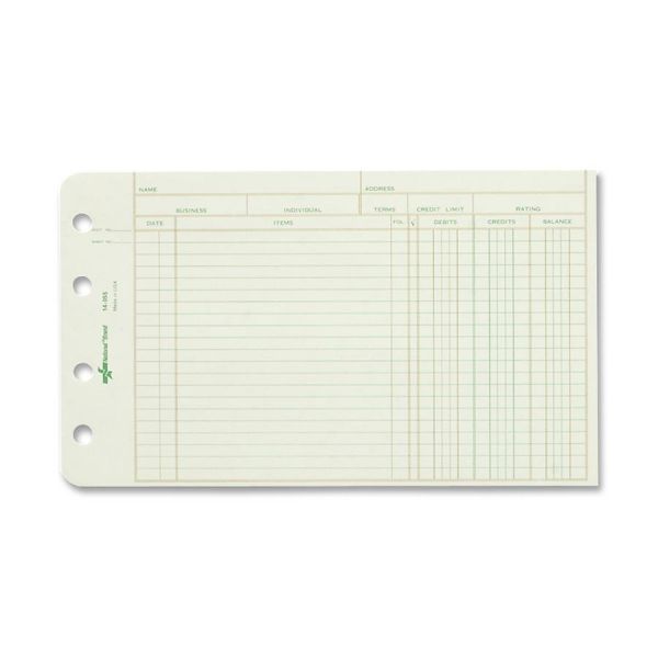 RED14055 National Four-Ring Binder Refill Sheets, 5 x 8 1/2, 100/Pack