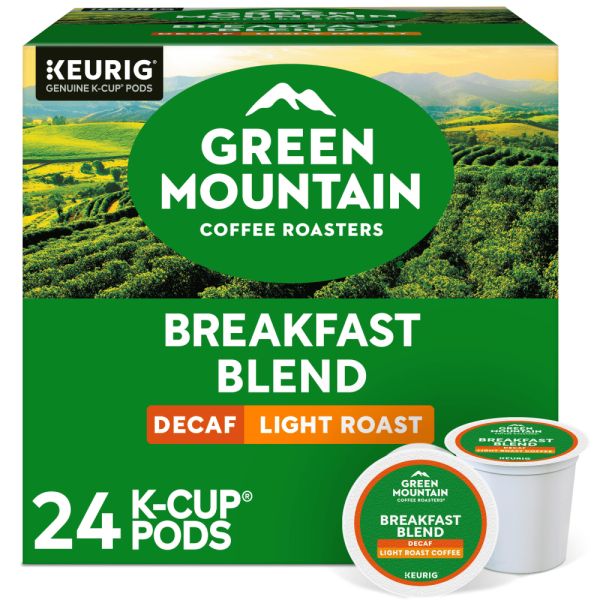 Green Mountain Coffee Breakfast Blend Decaf Coffee K-Cups, Light