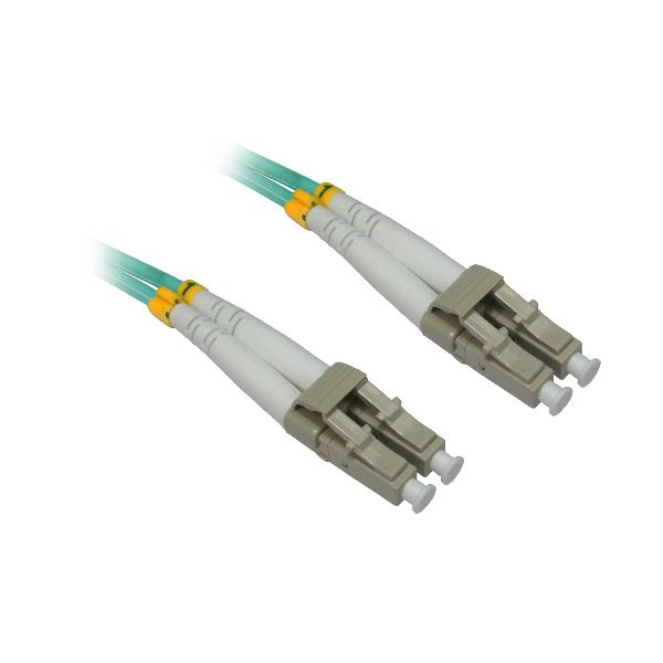 IGRMQW5902 4XEM 15M AQUA Multimode LC To LC 50/125 Duplex Fiber Optic Patch Cable