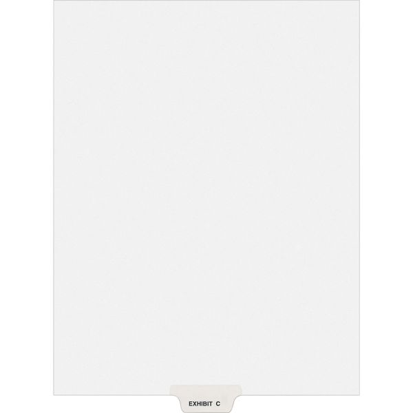 AVE11942 Avery-Style Preprinted Legal Bottom Tab Divider, Exhibit C, Letter, White, 25/PK
