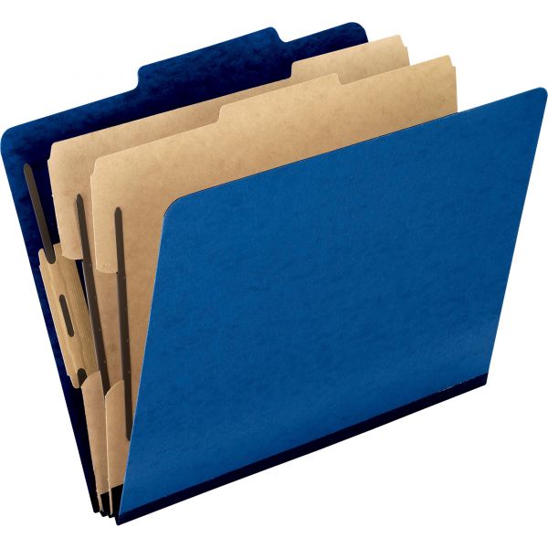 PFX1257BL Pendaflex Six-Section Colored Classification Folders, Letter, 2/5 Tab, Blue, 10/Box