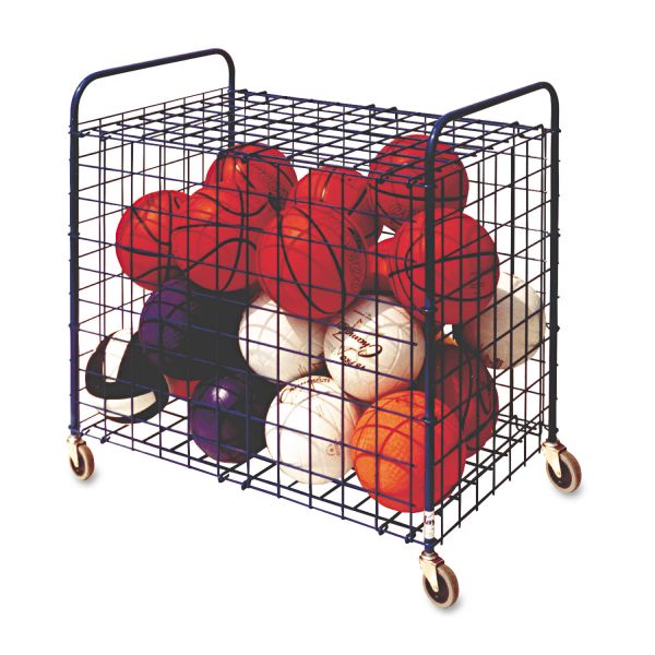 CSILFX Champion Sports Lockable Ball Storage Cart, 24-Ball Capacity, 37w x 22d x 20h, Black