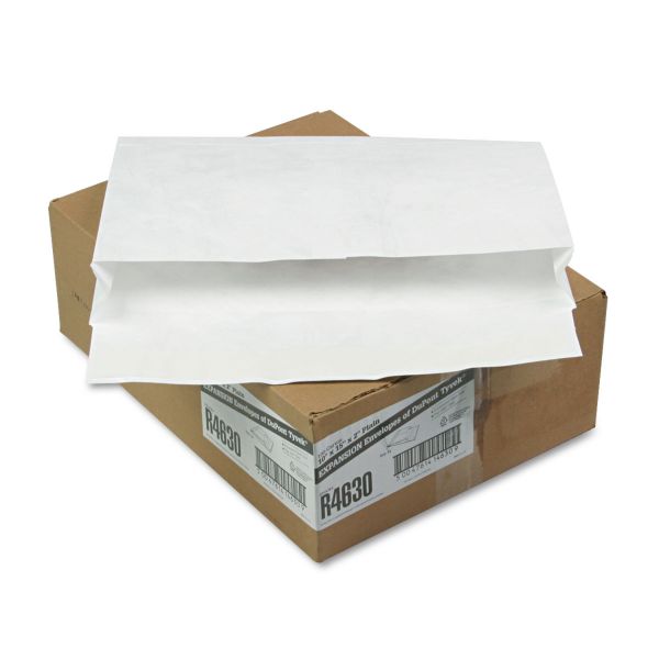 QUAR4630 Survivor Tyvek Booklet Expansion Mailer, 10 x 15 x 2, White, 100/Carton