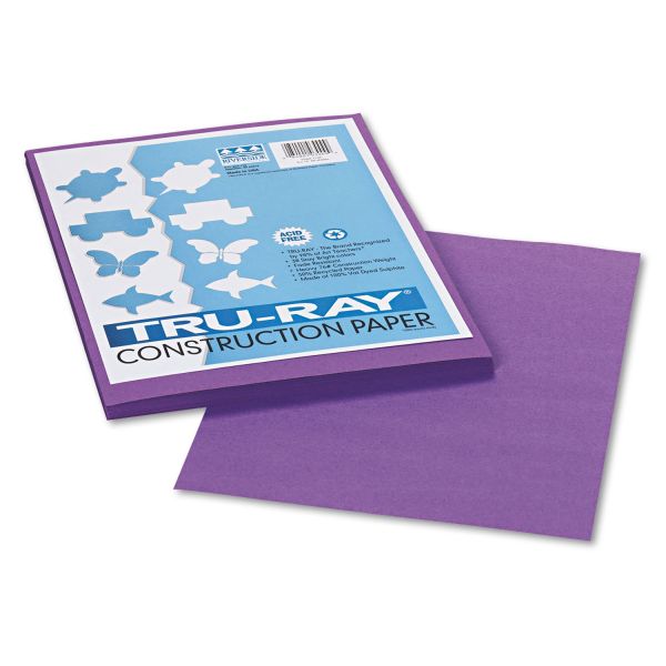PAC103009 Pacon Tru-Ray Construction Paper, 76 lbs., 9 x 12, Violet, 50 Sheets/Pack