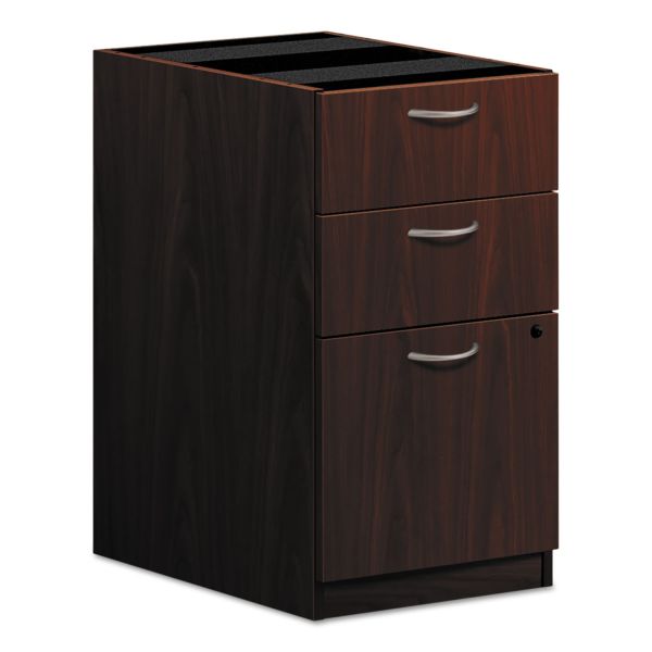 BSXBL2162NN HON BL Laminate Three Drawer Pedestal File, 15 5/8w x 21 3/4d x 27 3/4h, Mahogany