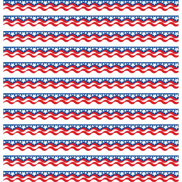 TCR4158 Teacher Created Resources Patriotic Scallpd Border Trim