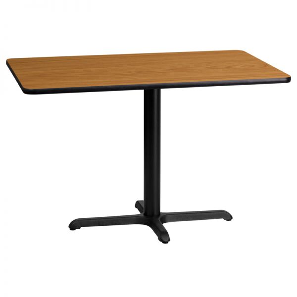 FHFXUNATTB2442T2230GG Flash Furniture 24'' x 42'' Rectangular Natural Laminate Table Top with 22'' x 30'' Table Height Base