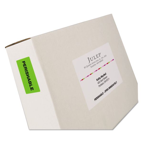 AVE5978 Avery High-Visibility Permanent ID Labels, Laser, 2 x 4, Asst. Neon, 150/Pack