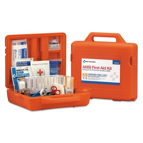 FAO90699 First Aid Only ANSI Class A+ First Aid Kit for 50 People, Weatherproof, 215 Pieces