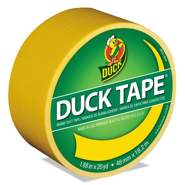 DUC1304966 Duck Colored Duct Tape, 9 mil, 1.88" x 20 yds, 3" Core, Yellow