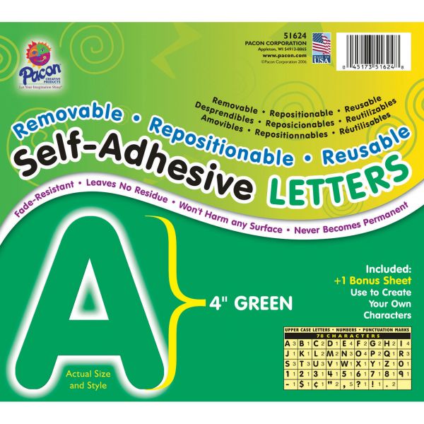 PAC51624 Pacon Reusable Self-Adhesive Letters