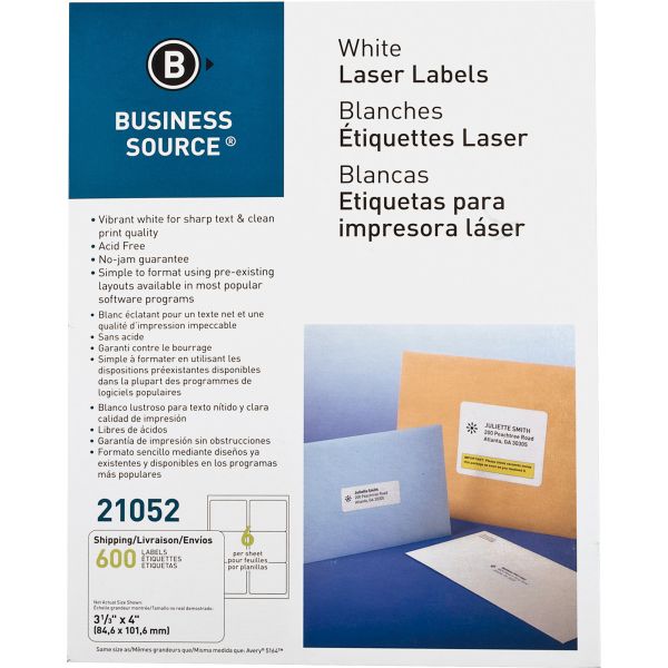 BSN21052 Business Source Shipping Labels