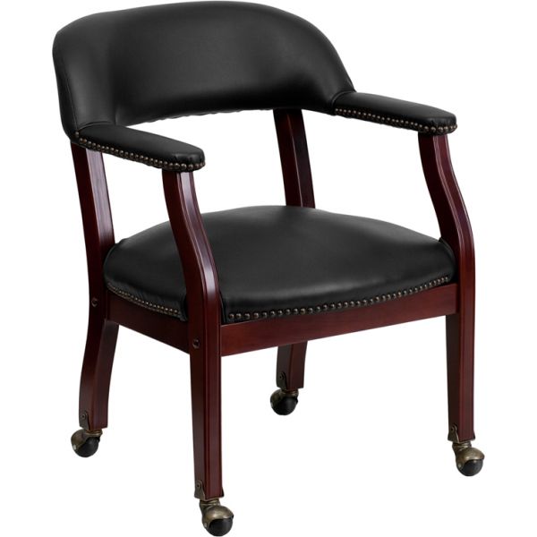 FHFBZ100BLACKGG Flash Furniture Luxurious Conference Chair with Casters