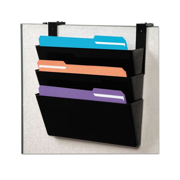 DEF73504 deflecto DocuPocket Three-Pocket Partition Set, Plastic, Letter, 13 x 4 x 7, Black