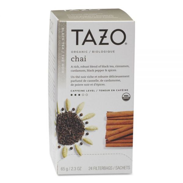 TZO149904 Tazo Chai Organic Black Tea, Filter Bag, 24/Box