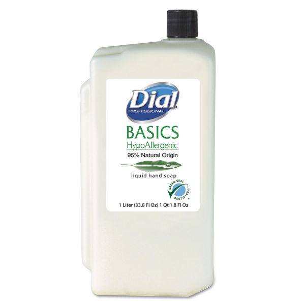 DIA06046 Dial Professional Basics Liquid Hand Soap, Fresh Floral, 1000mL Refill, 8/Carton