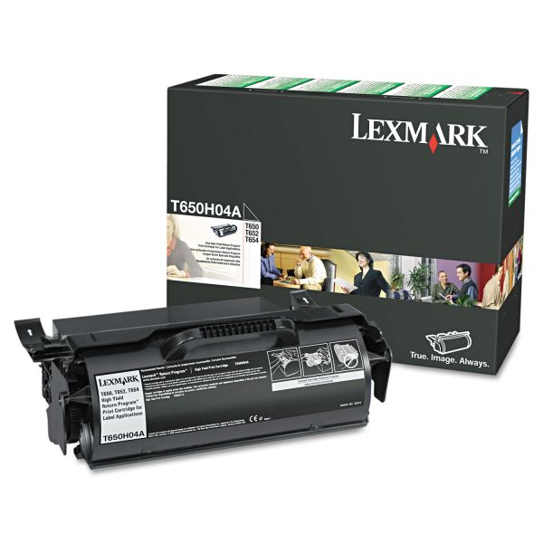 LEXT650H04A Lexmark T650H04A High-Yield Toner, 25000 Page-Yield, Black