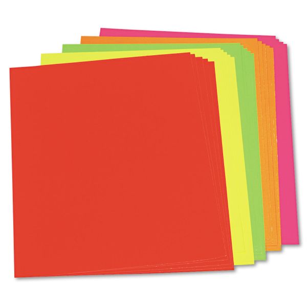 PAC104234 Pacon Neon Color Poster Board, 28 x 22, Green/Orange/Pink/Red/Yellow, 25/Carton