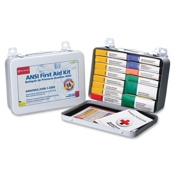 FAO241AN First Aid Only Unitized First Aid Kit for 16 People, 103-Pieces, OSHA/ANSI, Metal Case
