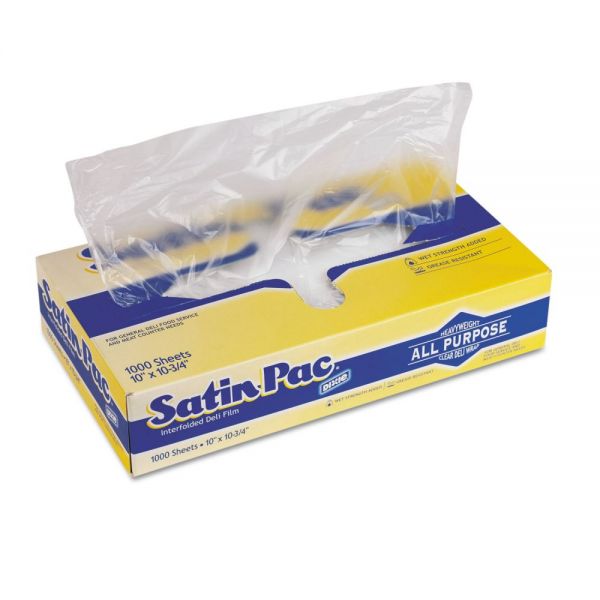DXES10 Dixie Satin-Pac High Density Polyethylene Deli Film Sheets, 10x10 3/4, Clear, 1000/Pk
