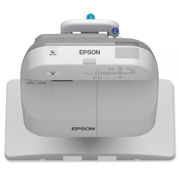 EPSV11H604020 Epson PowerLite 580 XGA 3LCD Projector, 3200 Lumens, 1024 x 768 Pixels, 1.35x Zoom