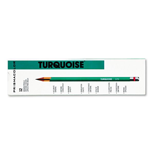 SAN2262 Prismacolor Turquoise Drawing Pencil, HB, 1.98 mm, Dozen