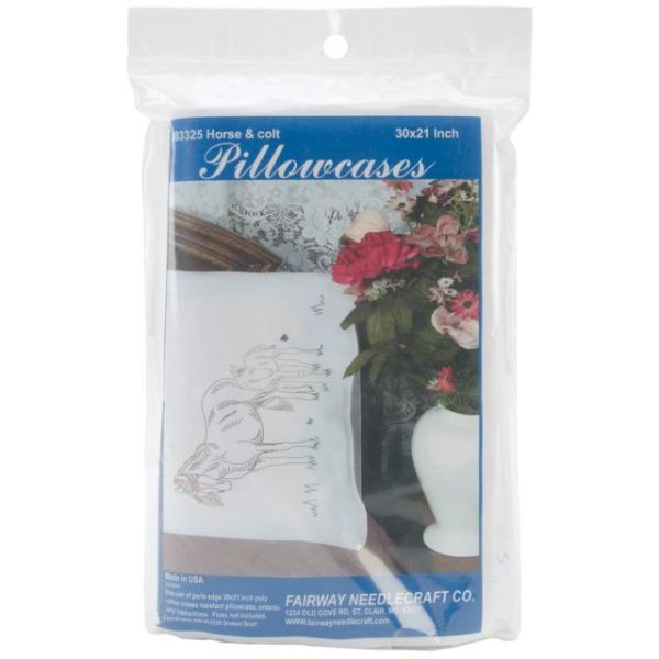 NOTM319608 Stamped Perle Edge Pillowcases 30"X20" 2/Pkg