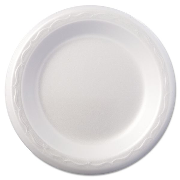 GNP80600 Genpak Foam Dinnerware, Plate, 6" dia, White, 125/Pack, 8 Packs/Carton