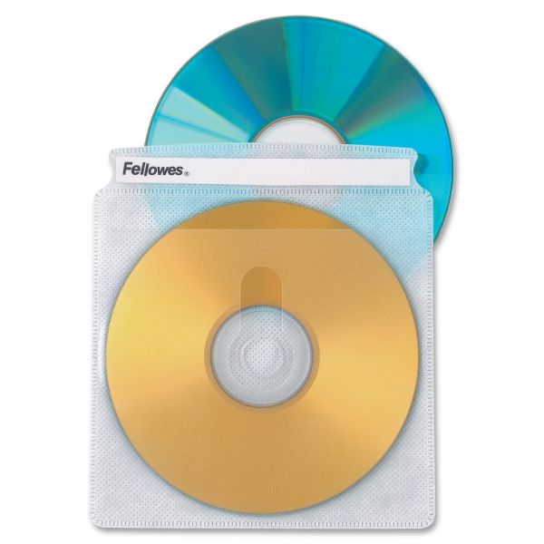 FEL90659 Fellowes Double-Sided CD/DVD Sleeves, 50/Pk