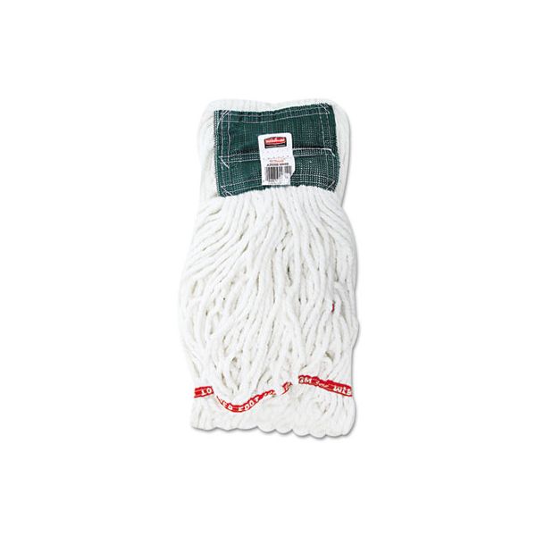 RCPA25206WHI Rubbermaid Commercial Web Foot Shrinkless Looped-End Wet Mop Head, Cotton/Synthetic, Medium, White