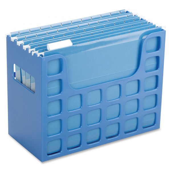 PFX23011 Pendaflex Desktop File w/Hanging Folders, Letter, Plastic, 12 1/4 x 6 x 9 1/2, Blue
