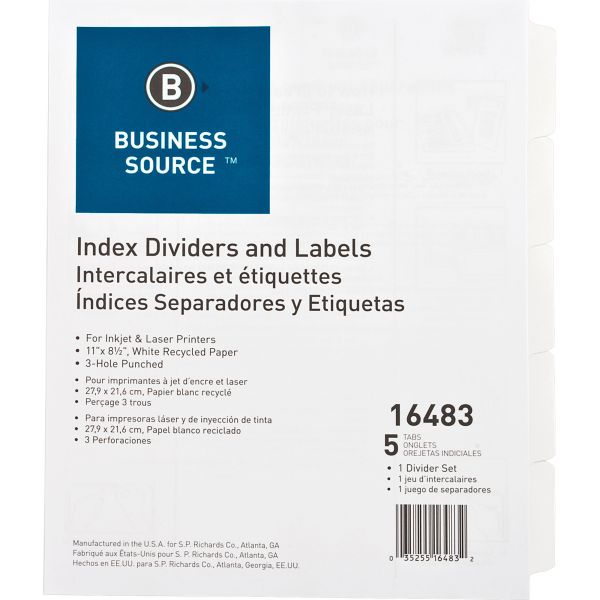 BSN16483 Business Source Index Dividers & Labels