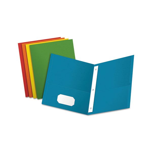 OXF57713 Oxford Twin-Pocket Folders with 3 Fasteners, Letter, 1/2" Capacity, Assorted, 25/Box
