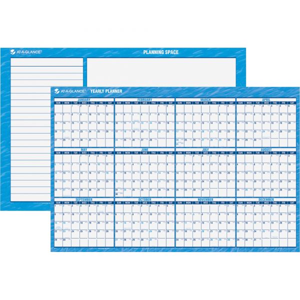 AAGPM30028 AT-A-GLANCE Horizontal Erasable Wall Planner, 48 x 32, Blue/White, 2019