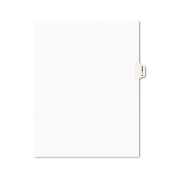 AVE01374 Avery Avery-Style Preprinted Legal Side Tab Divider, Exhibit D, Letter, White, 25/Pack