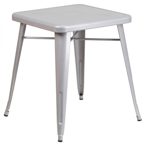FHFCH3133029SILGG Flash Furniture 23.75'' Square Silver Metal Indoor-Outdoor Table