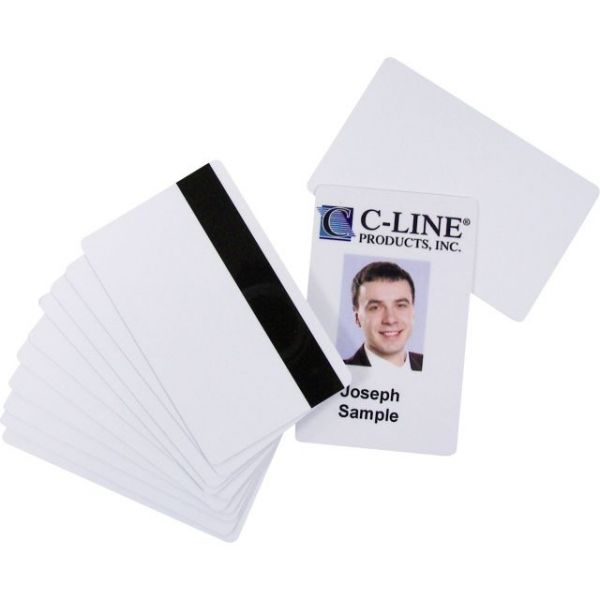 CLI89017 C-Line PVC ID Badge Card, Magnetic Stripe, 3-3/8 x 2-1/8, White, 100/Pack