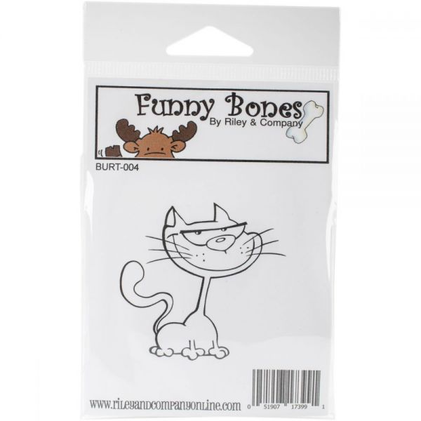 NOTM425100 Riley & Company Burt The Cat Cling Stamp 2"X1.25"