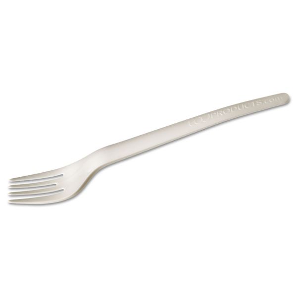ECOEPS012 Eco-Products Plantware Renewable & Compostable Fork - 6", 50/PK, 20 PK/CT