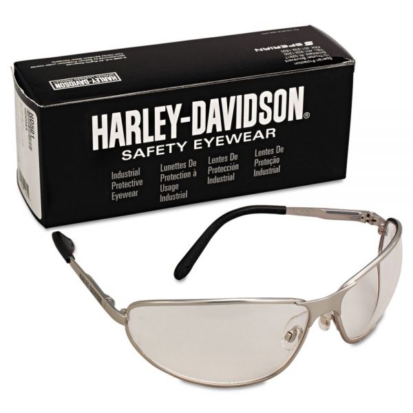 HRDHD501 Harley-Davidson 500 Series Safety Eyewear, Silver Frame, Clear Lens