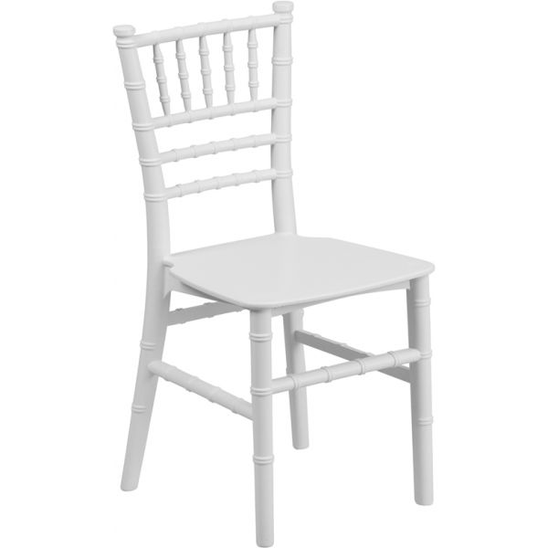 FHFLEL7KWHGG Flash Furniture Kids White Resin Chiavari Chair