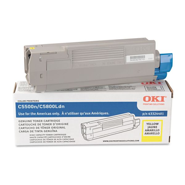 OKI43324401 Oki 43324401 High-Yield Toner, 5000 Page-Yield, Yellow