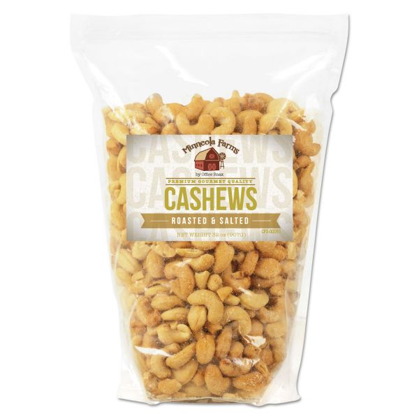 OFX00095 Office Snax All Tyme Favorite Nuts, Cashews, 32 oz Bag