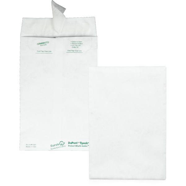 QUAR1320 Survivor Tyvek Mailer, #55, 6 x 9, White, 100/Box