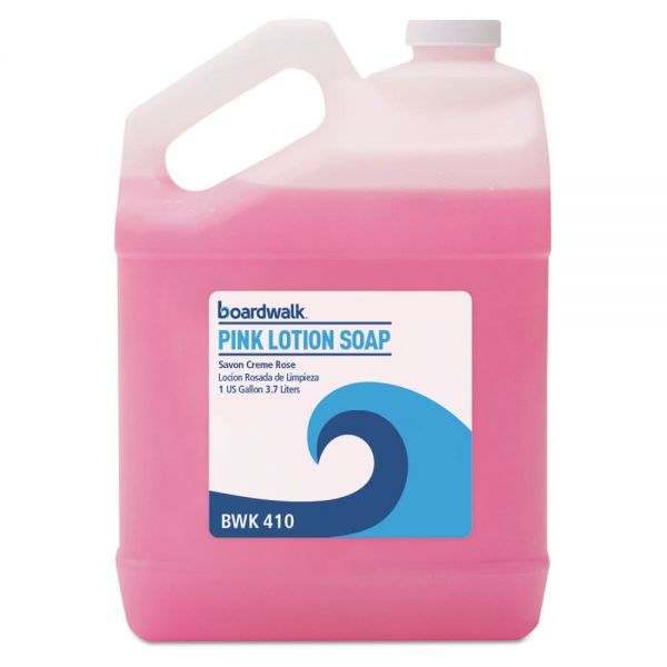 BWK410CT Boardwalk Mild Cleansing Pink Lotion Soap, Floral-Lavender, Liquid, 1gal Bottle, 4/Carton
