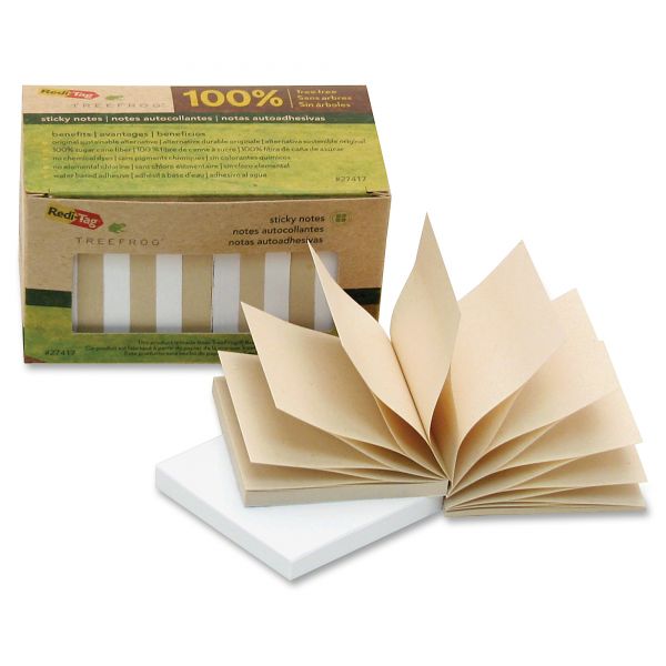 RTG27417 Redi-Tag 100% Tree Free 3" x 3" Adhesive Note Pads