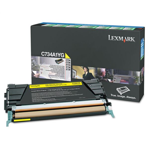 LEXX748H1YG Lexmark X748H1YG High-Yield Toner, 10000 Page-Yield, Yellow