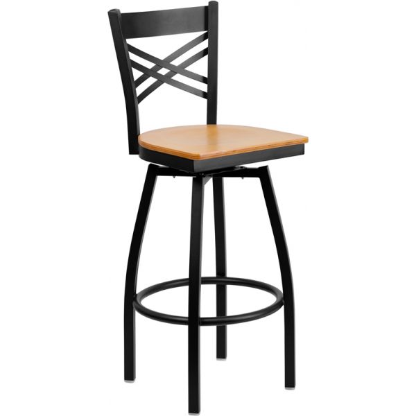 FHFXU6F8BXSWVLNATWGG Flash Furniture HERCULES Series ''X'' Back Swivel Barstool